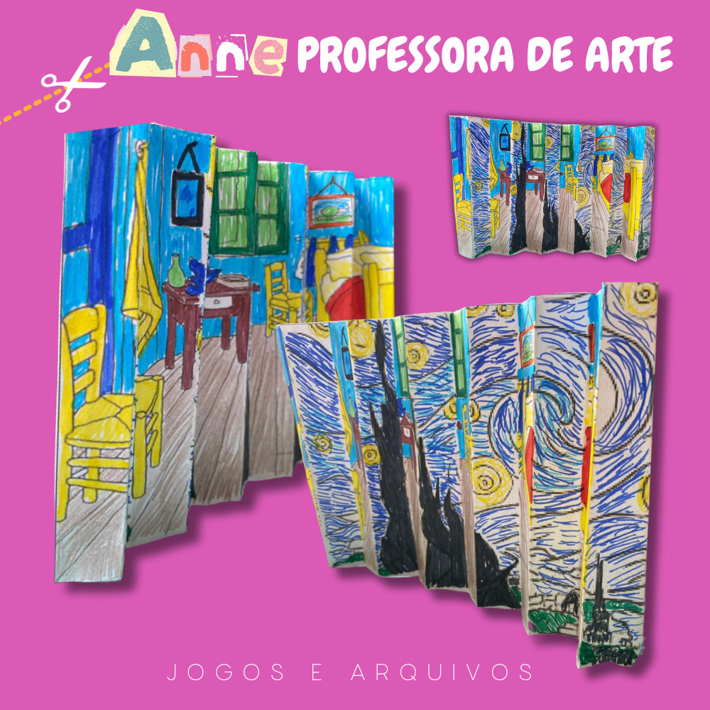 Dobradura Noite Estrelada E Quarto De Van Gogh Anne Professora De Arte