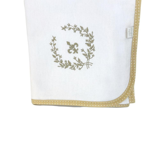 Cueiro Aflanelado para Bebê Bordado Versailles Bege Cueiro Aflanelado para Bebê Bordado Versailles Bege