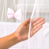 Mosquiteiro para Berço Varal Inteiro Lacinho Rosa Mosquiteiro para Berço Varal Inteiro Lacinho Rosa