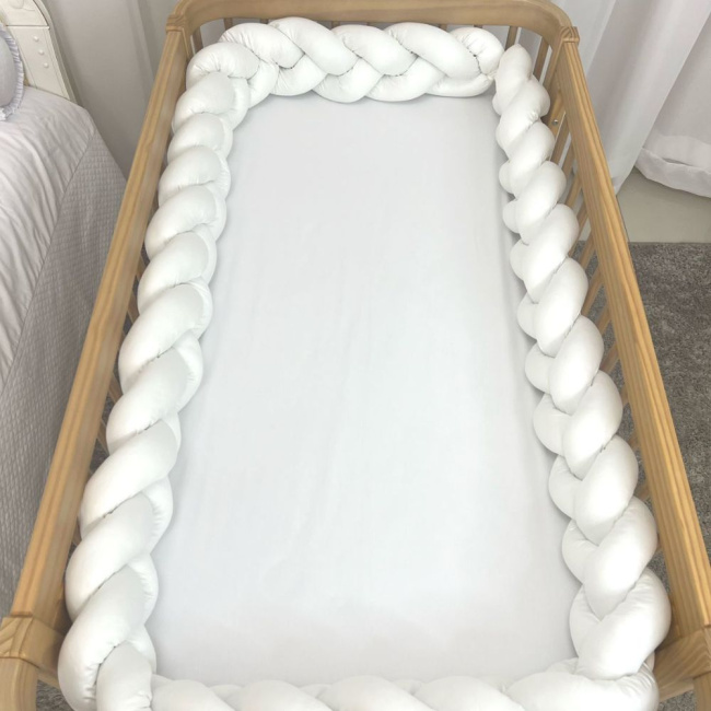 Trança Protetora de Berço e Cama Percal 400 Fios Branco Trança Protetora de Berço e Cama Percal 400 Fios Branco