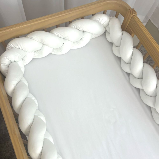 Trança Protetora de Berço e Cama Percal 400 Fios Branco Trança Protetora de Berço e Cama Percal 400 Fios Branco