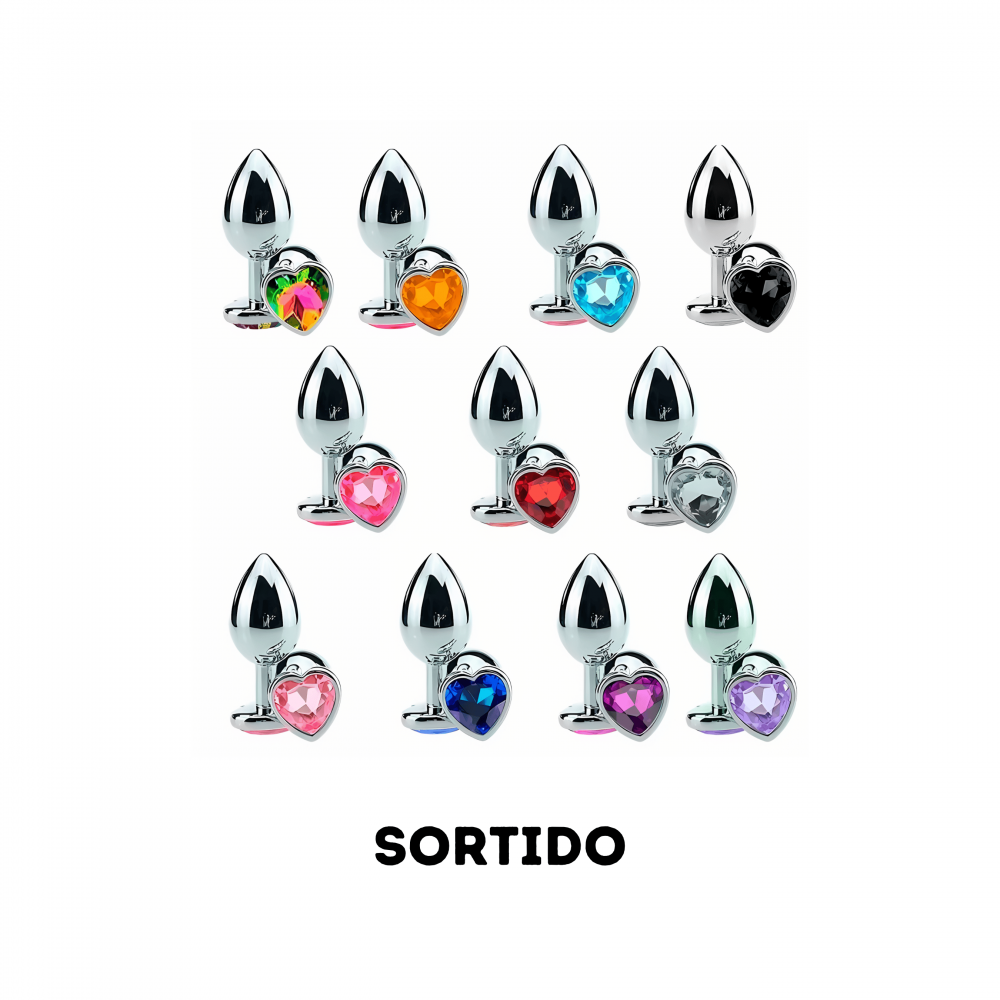 Plug Anal Cônico Cristal Formato Coração Bellaforte M V