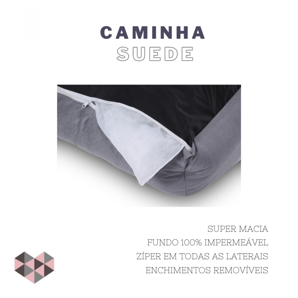 Cama Pet de Suede Tamanho P 01 Peça Preto Borda Bordados Enxovais