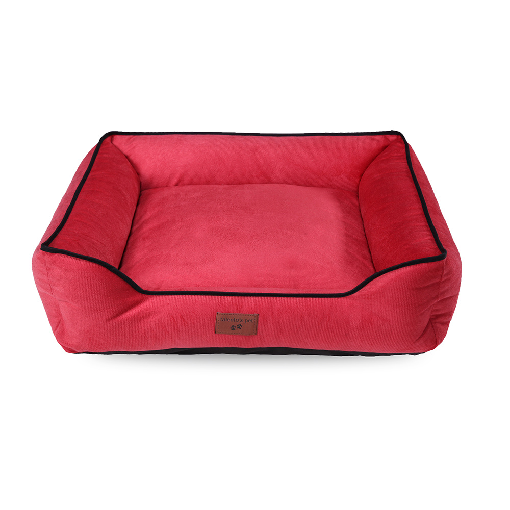 Cama Pet De Suede Tamanho P Pe A Vermelho Borda Bordados Enxovais