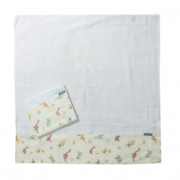 Conjunto 2 Fraldas de Ombro Percal 100% Algodão Dinossauros - Constantini Baby Conjunto 2 Fraldas de Ombro Percal 100% Algodão Dinossauros - Constantini Baby