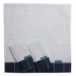 Conjunto 3 Paninhos de Boca Fralda Percal 100% Algodão Grid Azul Marinho - Constantini Baby Conjunto 3 Paninhos de Boca Fralda Percal 100% Algodão Grid Azul Marinho - Constantini Baby