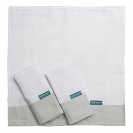 Conjunto 3 Paninhos de Boca Fralda Percal 100% Algodão Grid Cinza - Constantini Baby Conjunto 3 Paninhos de Boca Fralda Percal 100% Algodão Grid Cinza - Constantini Baby