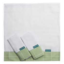 Conjunto 3 Paninhos de Boca Fralda Percal 100% Algodão Grid Verde - Constantini Baby Conjunto 3 Paninhos de Boca Fralda Percal 100% Algodão Grid Verde - Constantini Baby