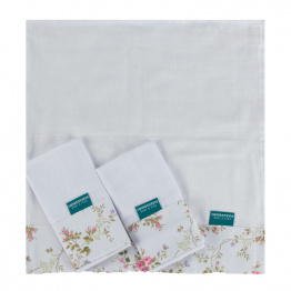 Conjunto 3 Paninhos de Boca Fralda Percal 100% Algodão Jardim Encantado - Constantini Baby Conjunto 3 Paninhos de Boca Fralda Percal 100% Algodão Jardim Encantado - Constantini Baby