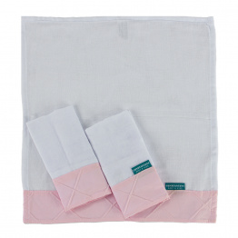 Conjunto 3 Paninhos de Boca Fralda Percal 100% Algodão Nervurado Liso Rosa - Constantini Baby Conjunto 3 Paninhos de Boca Fralda Percal 100% Algodão Nervurado Liso Rosa - Constantini Baby