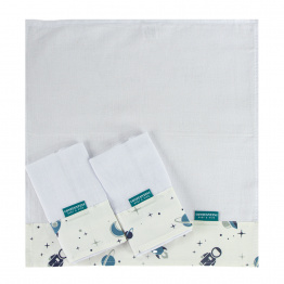 Conjunto 3 Paninhos de Boca Fralda Percal 100% Algodão Space - Constantini Baby Conjunto 3 Paninhos de Boca Fralda Percal 100% Algodão Space - Constantini Baby