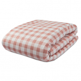 Edredom Dupla Face Berço/Mini Cama Percal 100% Algodão Xadrez Rosê - Constantini Baby Edredom Dupla Face Berço/Mini Cama Percal 100% Algodão Xadrez Rosê - Constantini Baby