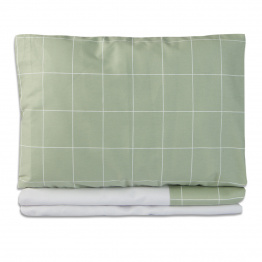 Jogo de lençol Montessoriano Mini Cama 3 Peças Percal 150 Fios 100% Algodão Grid Verde - Constantini Baby Jogo de lençol Montessoriano Mini Cama 3 Peças Percal 150 Fios 100% Algodão Grid Verde - Constantini Baby