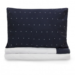 Jogo de lençol Solteiro 3 Peças Percal 150 Fios 100% Algodão Poá Marinho - Constantini Baby Jogo de lençol Solteiro 3 Peças Percal 150 Fios 100% Algodão Poá Marinho - Constantini Baby