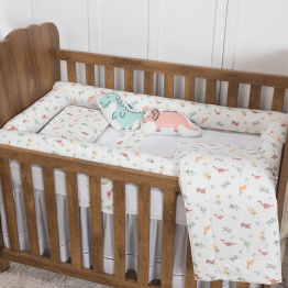 Kit Coordenado 2 Peças (Edredom + Fronha) Berço/Mini Cama Dupla Face Percal 100% Algodão Dinossauros - Constantini Baby Kit Coordenado 2 Peças (Edredom + Fronha) Berço/Mini Cama Dupla Face Percal 100% Algodão Dinossauros - Constantini Baby