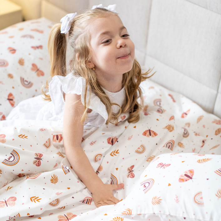 Kit Coordenado 2 Peças (Edredom + fronha) Solteiro Dupla Face Percal 100% Algodão Hippie Chic - Constantini Baby