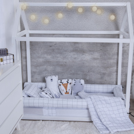 Kit Coordenado 4 Peças(Lençol 3 Peças + Edredom ) para Mini Cama Percal 100% Algodão Grid - Constantini Baby Kit Coordenado 4 Peças(Lençol 3 Peças + Edredom ) para Mini Cama Percal 100% Algodão Grid - Constantini Baby