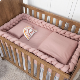 Kit Coordenado para Berço 5 Peças 100% Algodão Percal 200 Fios Rose - Constantini Baby Kit Coordenado para Berço 5 Peças 100% Algodão Percal 200 Fios Rose - Constantini Baby