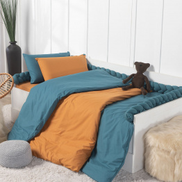 Kit Coordenado para Solteiro 5 Peças 100% Algodão Percal 200 Fios Azul Petróleo - Constantini Baby Kit Coordenado para Solteiro 5 Peças 100% Algodão Percal 200 Fios Azul Petróleo - Constantini Baby