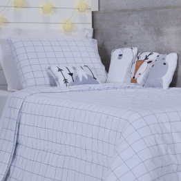 Kit Coordenado Solteiro Kids 9 peças Grid Nórdico - Constantini Baby Kit Coordenado Solteiro Kids 9 peças Grid Nórdico - Constantini Baby