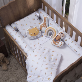 Kit de Berço Coleção 12 peças Percal 100% Algodão Boho Safari Bichinhos - Constantini Baby Kit de Berço Coleção 12 peças Percal 100% Algodão Boho Safari Bichinhos - Constantini Baby