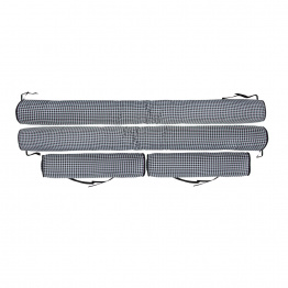 Kit de Capas de Rolinho para Berço 4 Peças Percal 100% Algodão Estampado Xadrez preto - Constantini Baby Kit de Capas de Rolinho para Berço 4 Peças Percal 100% Algodão Estampado Xadrez preto - Constantini Baby