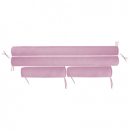 Kit de Capas de Rolinho para Berço 4 Peças Percal 100% Algodão Liso Rosa - Constantini Baby Kit de Capas de Rolinho para Berço 4 Peças Percal 100% Algodão Liso Rosa - Constantini Baby