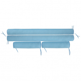 Kit de Capas de Rolinho para Mini Cama 4 Peças Percal 100% Algodão Liso Blue Azul - Constantini Baby Kit de Capas de Rolinho para Mini Cama 4 Peças Percal 100% Algodão Liso Blue Azul - Constantini Baby