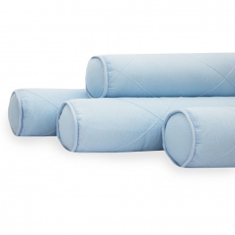 Kit de Rolinhos de Berço americano 8 Peças Percal 100% Algodão Liso Blue Azul - Constantini Baby Kit de Rolinhos de Berço americano 8 Peças Percal 100% Algodão Liso Blue Azul - Constantini Baby