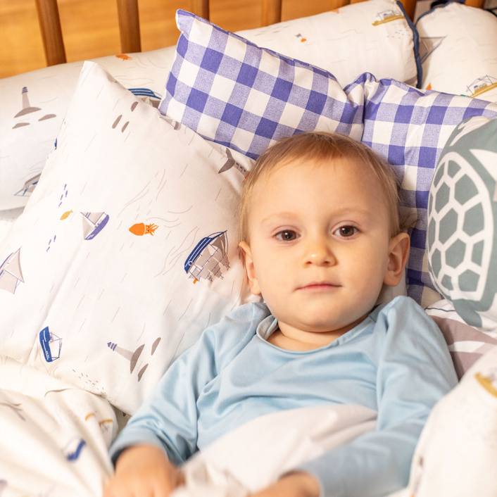 Kit de Rolinhos de Berço americano 8 Peças Percal 100% Algodão Pequeno Navegante - Constantini Baby