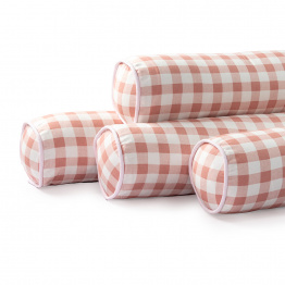 Kit de Rolinhos de Berço americano 8 Peças Percal 100% Algodão Xadrez Rosê - Constantini Baby Kit de Rolinhos de Berço americano 8 Peças Percal 100% Algodão Xadrez Rosê - Constantini Baby