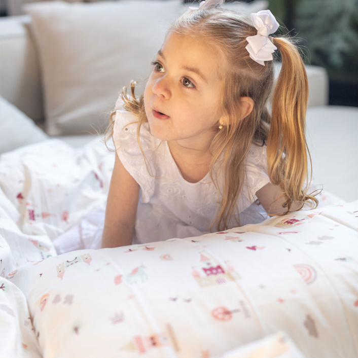 Kit de Rolinhos de montessoriano mini cama 8 Peças Percal 100% Algodão Conto de Fadas - Constantini Baby