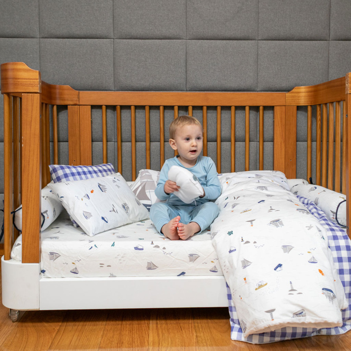 Kit de Rolinhos de montessoriano mini cama 8 Peças Percal 100% Algodão Pequeno Navegante - Constantini Baby