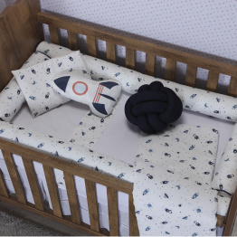 Kit Quarto completo Berço 25 Peças Percal 100% Algodão Space - Constantini Baby Kit Quarto completo Berço 25 Peças Percal 100% Algodão Space - Constantini Baby