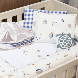 Kit Quarto completo Berço 25 Peças Percal 100% Algodão Pequeno Navegante - Constantini Baby Kit Quarto completo Berço 25 Peças Percal 100% Algodão Pequeno Navegante - Constantini Baby