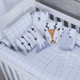 Kit Quarto completo Berço 28 Peças Percal 100% Algodão Grid - Constantini Baby Kit Quarto completo Berço 28 Peças Percal 100% Algodão Grid - Constantini Baby