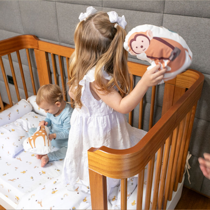 Kit Quarto Completo Mini Cama 27 Peças Percal 100% Algodão Boho Safari - Constantini Baby