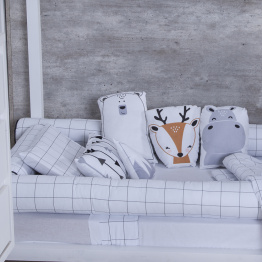 Kit Quarto Completo Mini Cama 28 Peças Percal 100% Algodão Grid - Constantini Baby Kit Quarto Completo Mini Cama 28 Peças Percal 100% Algodão Grid - Constantini Baby