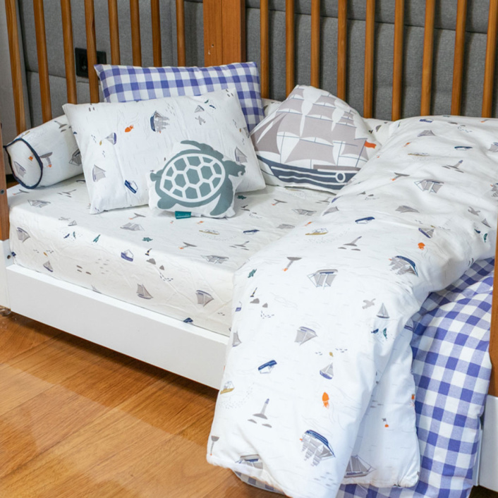 Lençol Avulso com Elástico para Mini Cama 200 Fios Percal 100% Algodão Pequeno Navegante - Constantini Baby