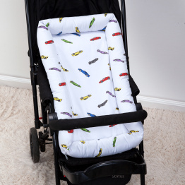 Ninho para Carrinho e Mini Berço Percal 100% Algodão Racing Cars - Constantini Baby Ninho para Carrinho e Mini Berço Percal 100% Algodão Racing Cars - Constantini Baby