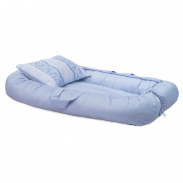 Ninho redutor Berço Aberto Chambray Elegance Azul - Constantini Baby Ninho redutor Berço Aberto Chambray Elegance Azul - Constantini Baby