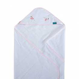 Toalha Felpa com Capuz Extra Macia Percal 100% Algodão Bailarina - Constantini Baby Toalha Felpa com Capuz Extra Macia Percal 100% Algodão Bailarina - Constantini Baby