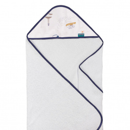 Toalha Felpa com Capuz Extra Macia Percal 100% Algodão Pequeno Navegante - Constantini Baby Toalha Felpa com Capuz Extra Macia Percal 100% Algodão Pequeno Navegante - Constantini Baby