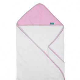 Toalha Felpa com Capuz Extra Macia Percal 100% Algodão Nervurado Liso Rosa - Constantini Baby Toalha Felpa com Capuz Extra Macia Percal 100% Algodão Nervurado Liso Rosa - Constantini Baby