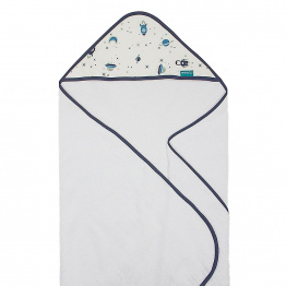Toalha Felpa com Capuz Extra Macia Percal 100% Algodão Space - Constantini Baby Toalha Felpa com Capuz Extra Macia Percal 100% Algodão Space - Constantini Baby