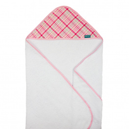 Toalha Felpa com Capuz Extra Macia Percal 100% Algodão Xadrez Rosa - Constantini Baby Toalha Felpa com Capuz Extra Macia Percal 100% Algodão Xadrez Rosa - Constantini Baby