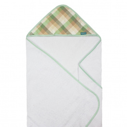 Toalha Felpa com Capuz Extra Macia Percal 100% Algodão Xadrez Verde - Constantini Baby Toalha Felpa com Capuz Extra Macia Percal 100% Algodão Xadrez Verde - Constantini Baby