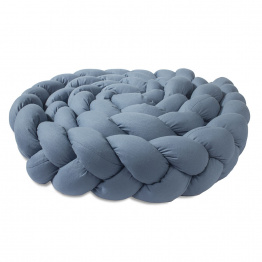 Trança protetora para berço e cama percal 200 fios Liso Cinza Jeans - Constantini Baby Trança protetora para berço e cama percal 200 fios Liso Cinza Jeans - Constantini Baby