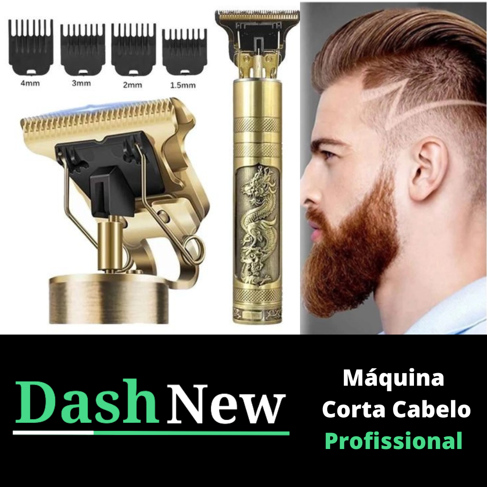 Máquina de cortar cabelo barbeiro profissional dragão elétrico bateria