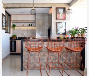 Banqueta Bertoia Cobre Banqueta Bertoia Cobre